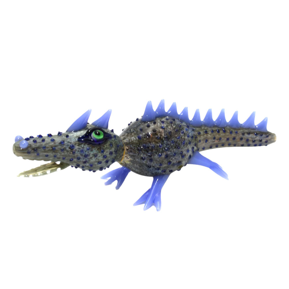 10.5-inch large glass pipe with crocodile design