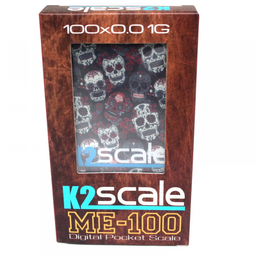 Digital pocket scale 100g x 0.01g K2 ME-100 featuring high accuracy sensor, portable design, and clear LCD display for precise weighing.