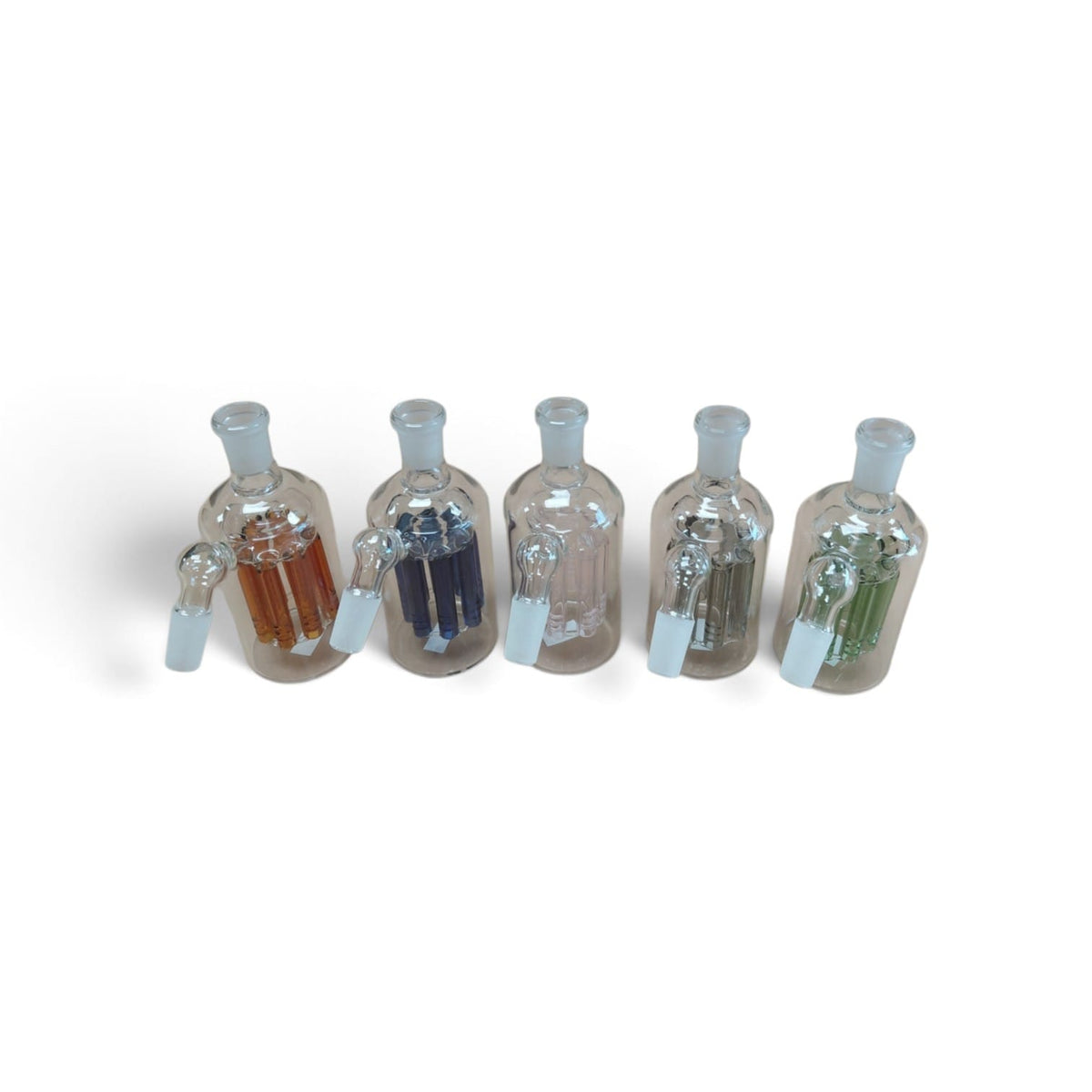 90 Degree Ash Catcher With Tree Percolator 14 MM Female to 14 MM Male