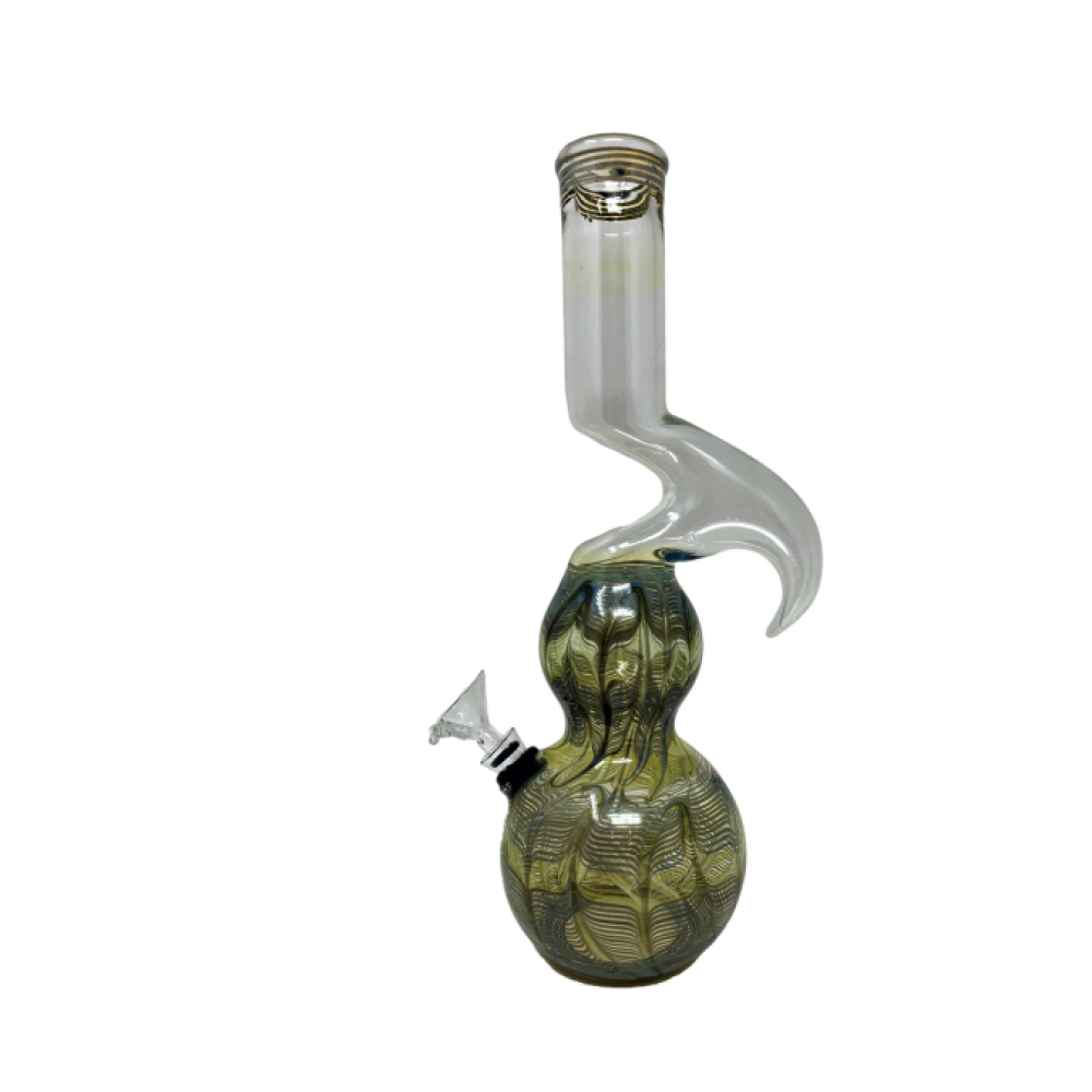 10-inch water pipe with double round base and hook design