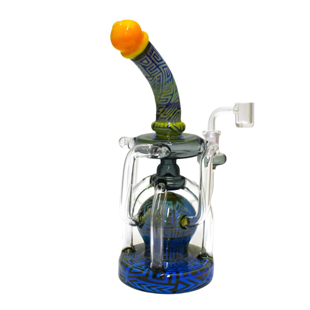 10-inch full recycle design water pipe with 14 mm male banger