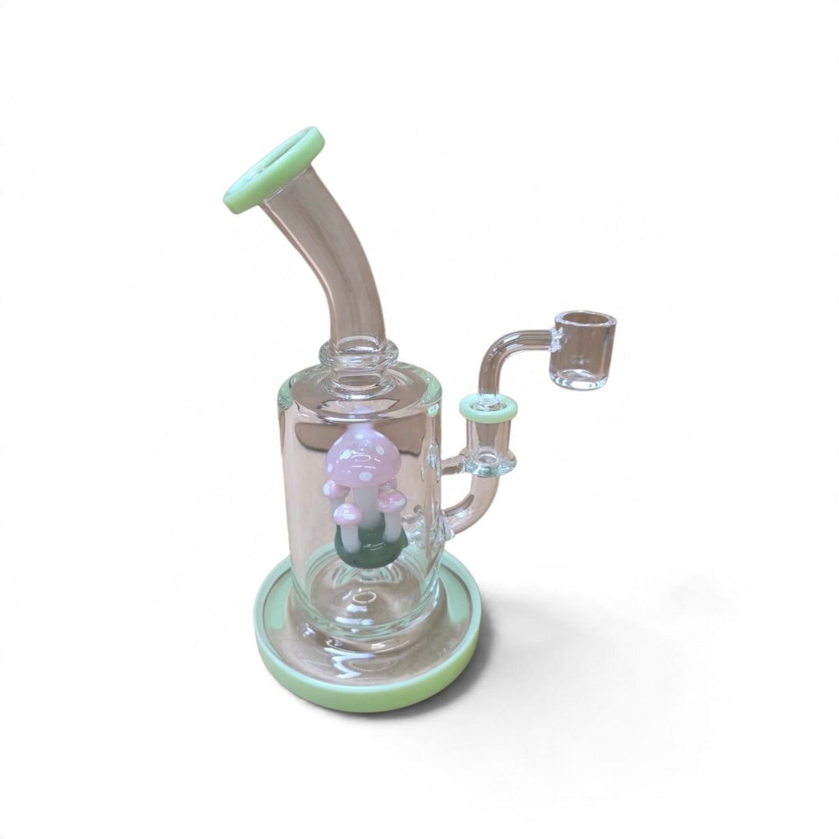 8'' Mushroom Percolator Water Pipe With 14 MM Male Banger