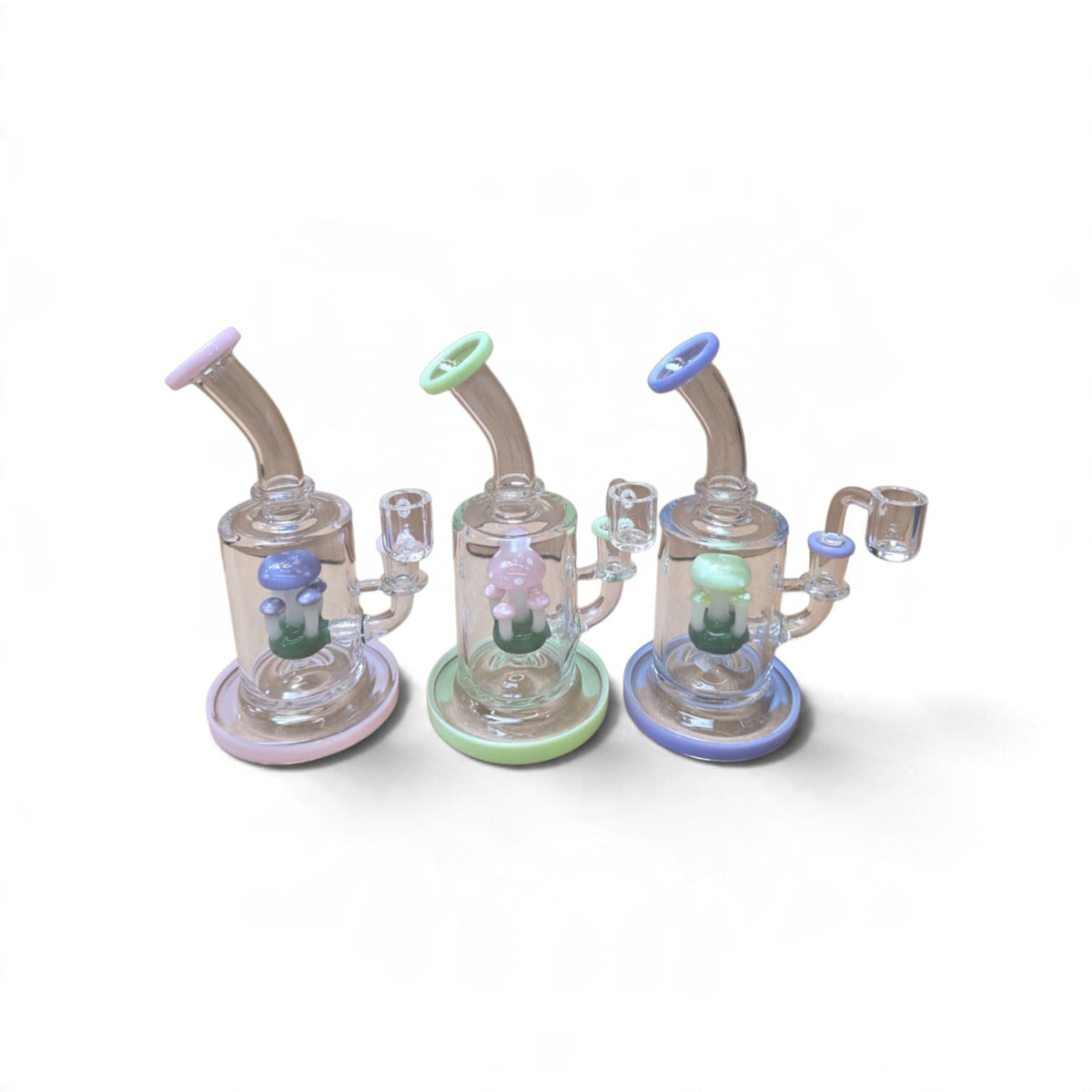 8'' Mushroom Percolator Water Pipe With 14 MM Male Banger