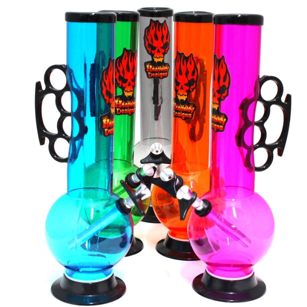 12-inch Headway Designs acrylic water pipe with bubble base and straight tube