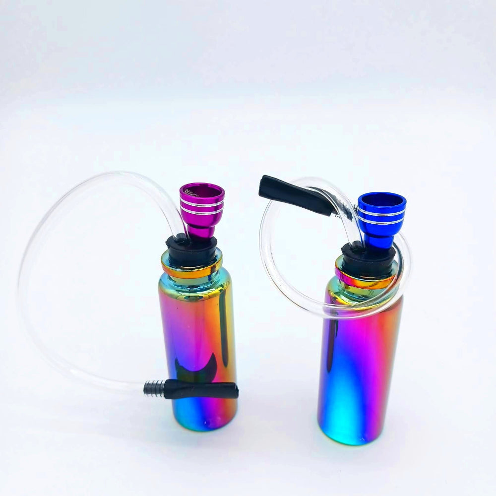 12 count bottle pipe display pack with rainbow color designs, crafted from durable glass for smooth airflow, easy handling, and a vibrant stylish look.