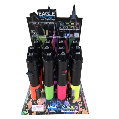 Neon torch eagle pen 132n 12 piece display pack featuring strong flame and portable design