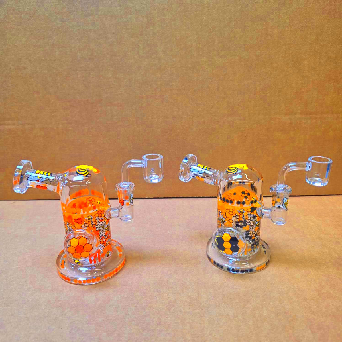6'' Side Arm Decal Design Dab Rig Water Pipe with 14 MM Male Banger