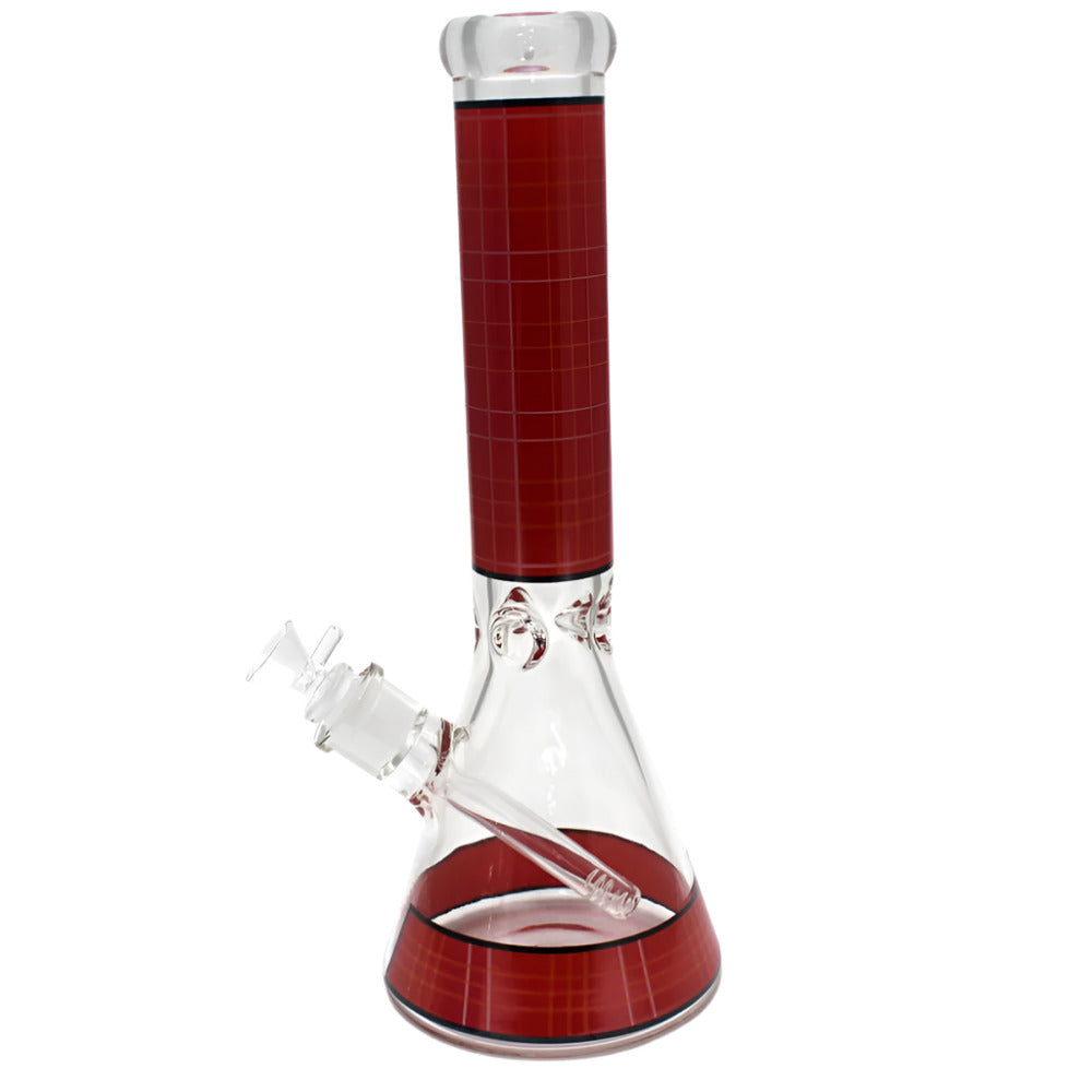 14'' 9MM Beaker Base Color With Clear Heavy Duty Water Pipe 14 MM Male Bowl Glass On Glass
