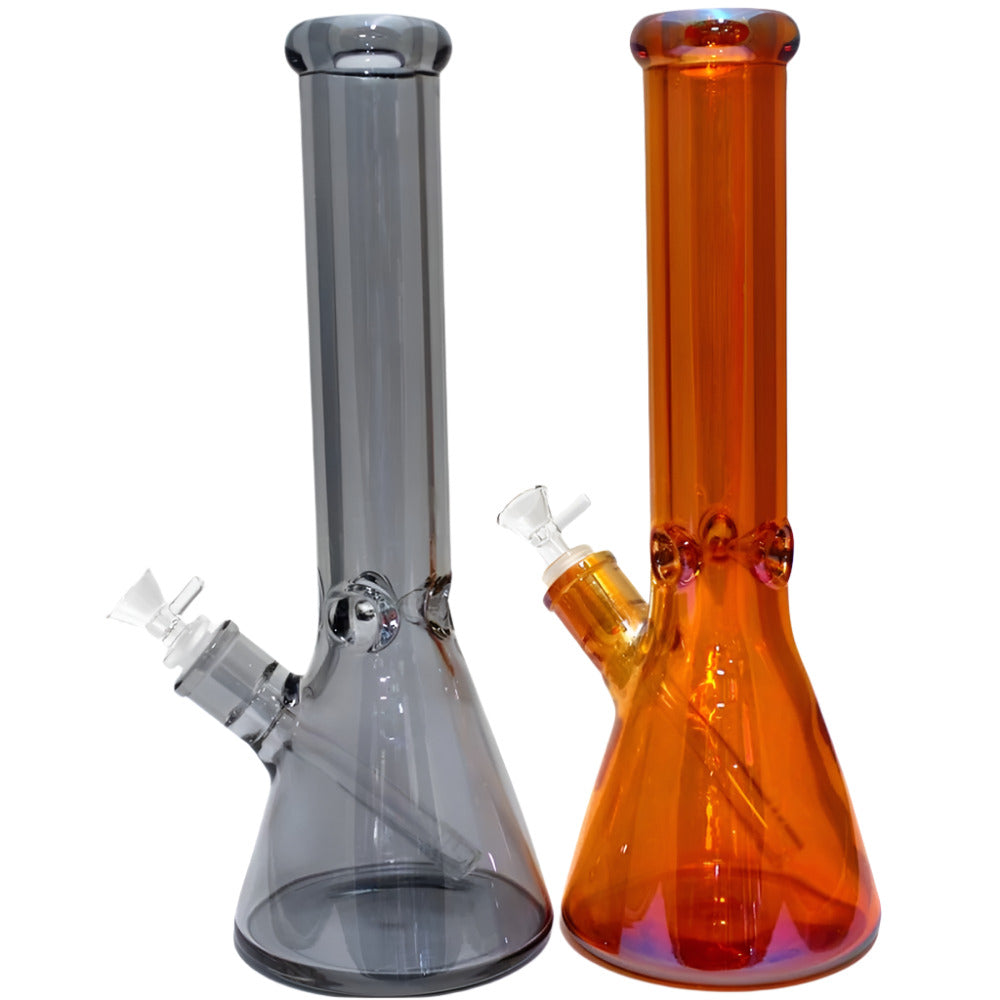 14-inch colorful beaker base heavy-duty glass water pipe with 14mm male bowl and glass-on-glass (G-G) joint