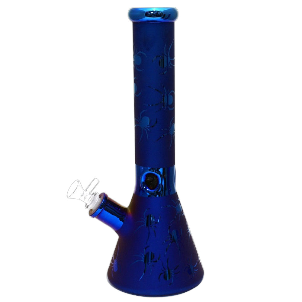 14'' Heavy Beaker Base Spider Art Picture Heavy Duty Glass Water Pipe G-G