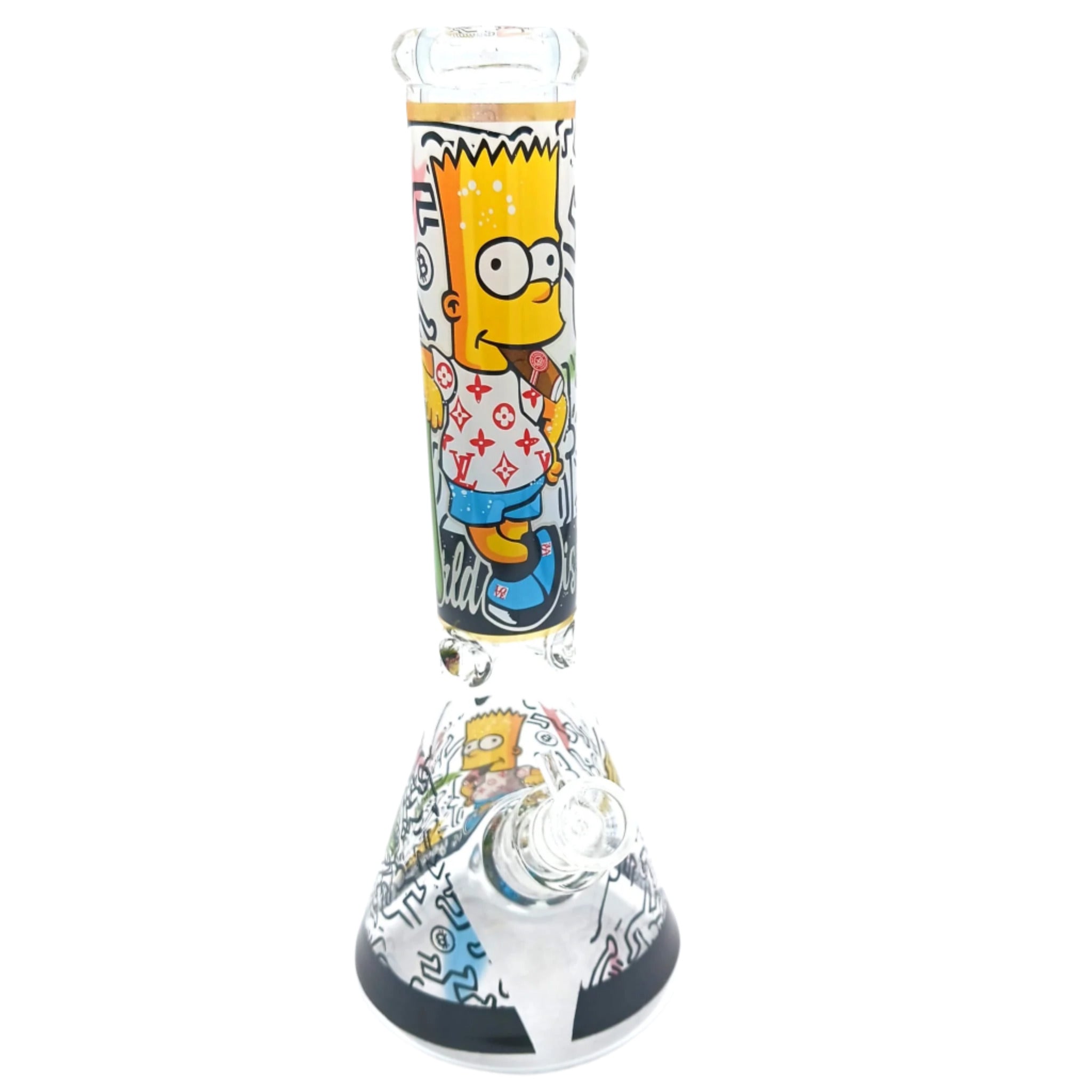 14'' Heavy Beaker Decal Design Water Pipe G-G