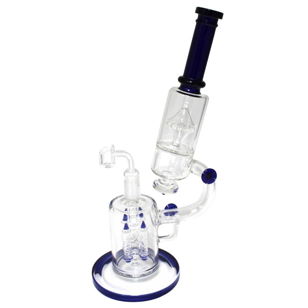 Telescope Design With 4 Arms Design Percolator With Handled Design Water Pipe With 18 MM Female Banger