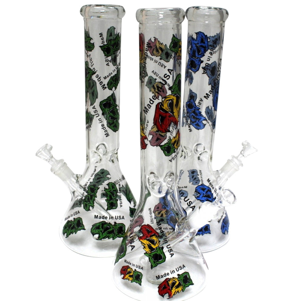 14'' USA Beaker With Full Decal Water Pipe Glass ON Glass