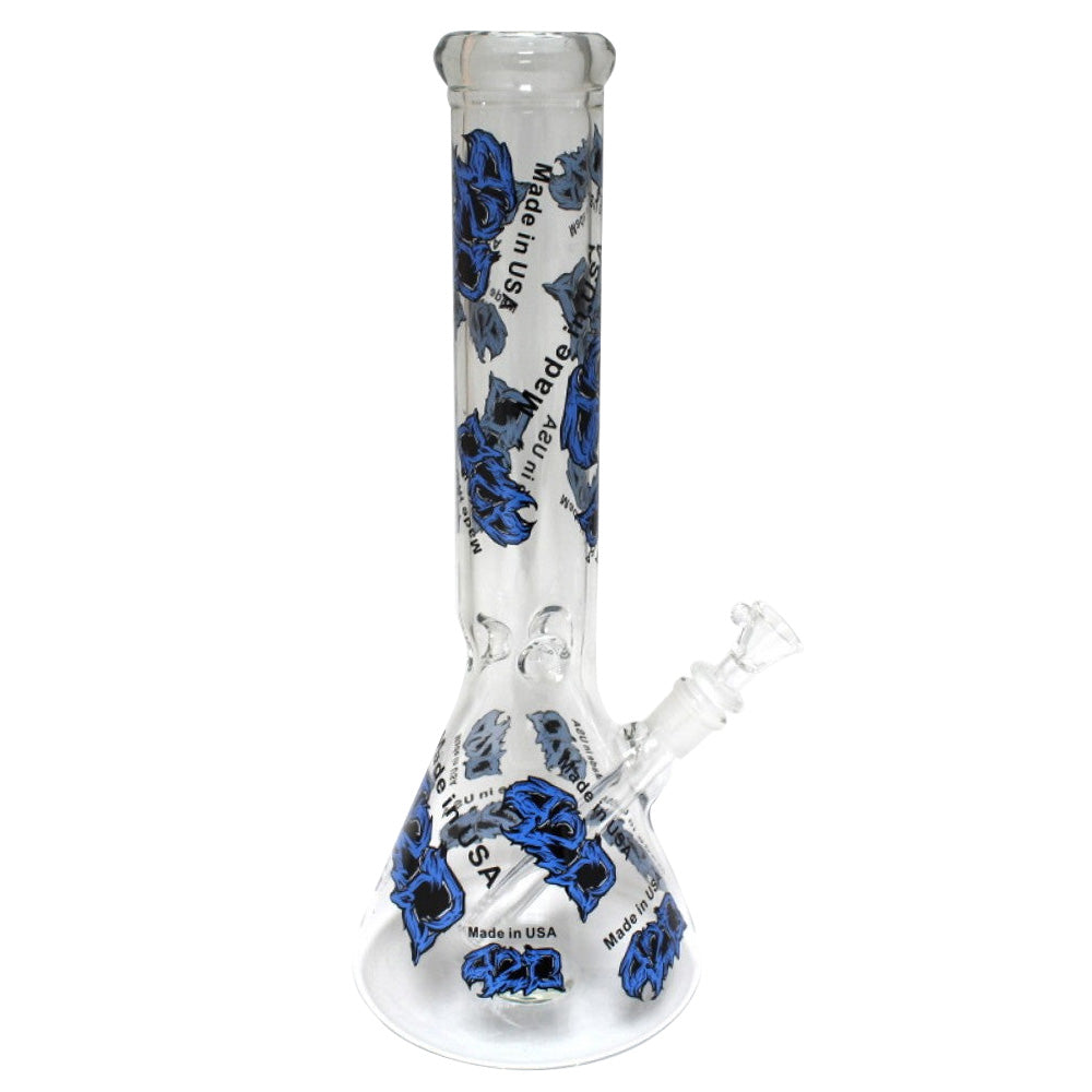 14'' USA Beaker With Full Decal Water Pipe Glass ON Glass