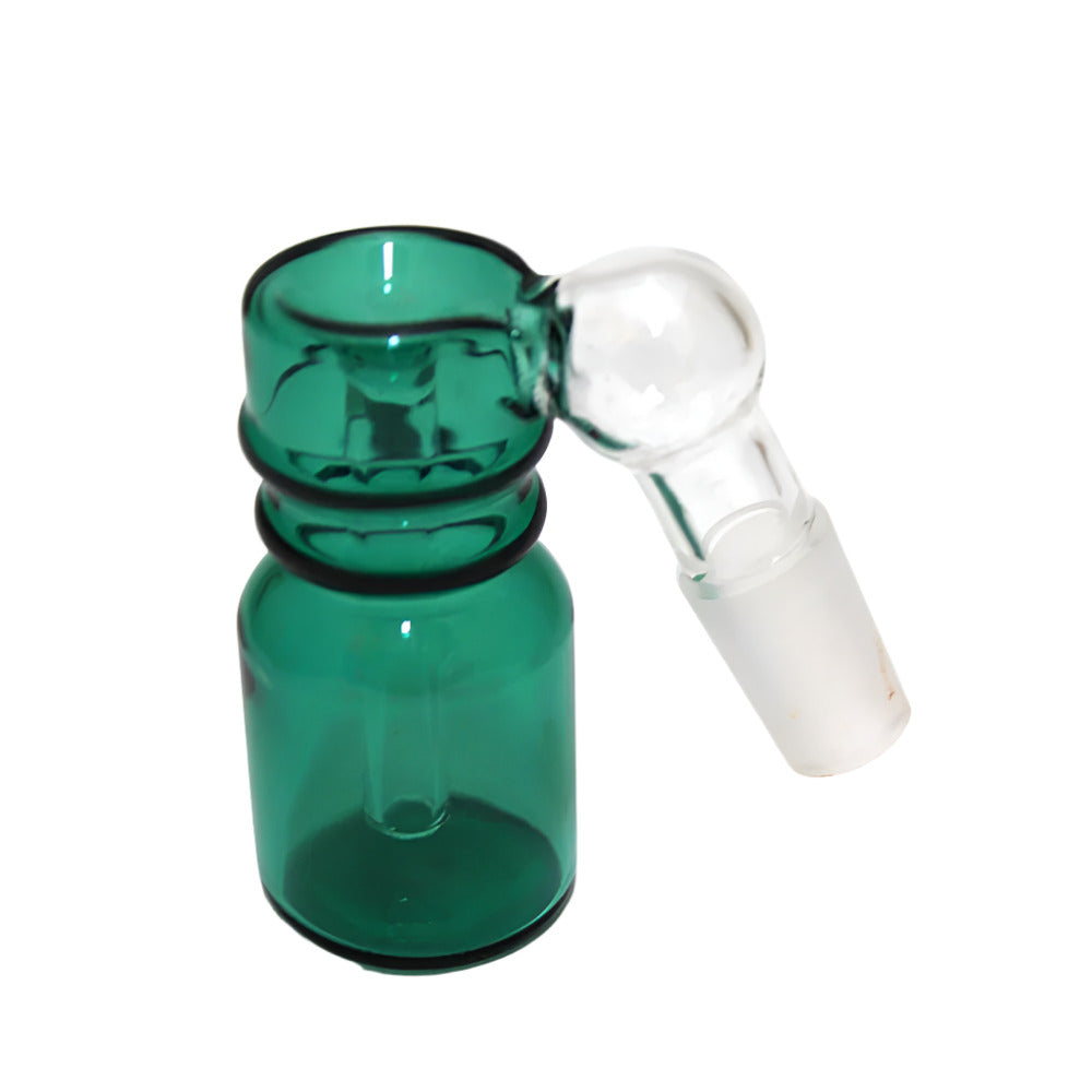 Solid color glass ash catcher with 14mm male joint, helps improve filtration and keeps water pipes cleaner for smoother smoking experience.
