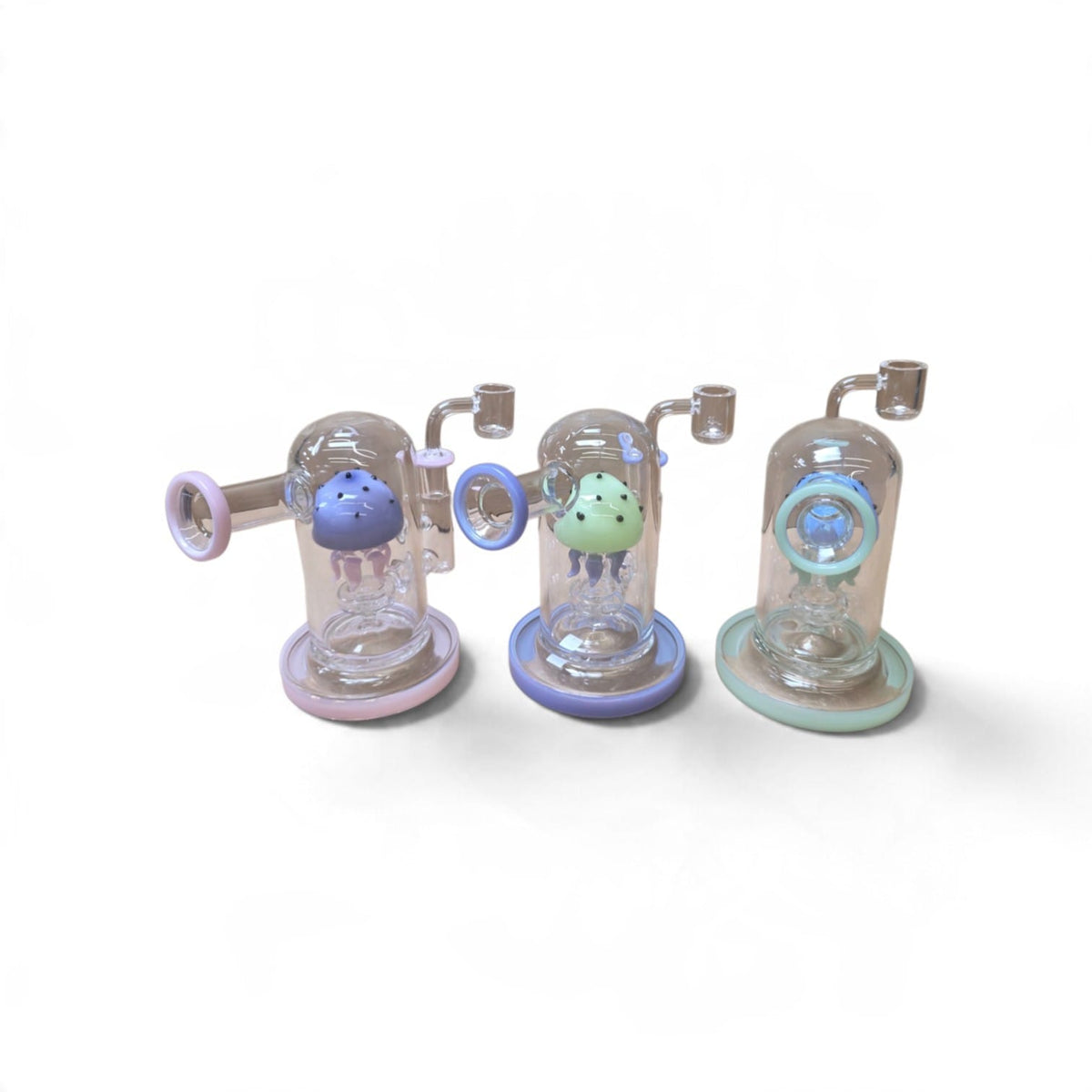 6'' Side Arm Design Percolator Dab Rig Water Pipe With 14 MM Male Banger