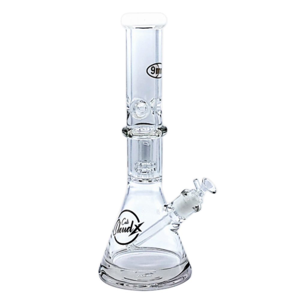 15"9MM WATER PIPE WITH DOUBLE RING PERCOLATOR BY CALI CLOUDX