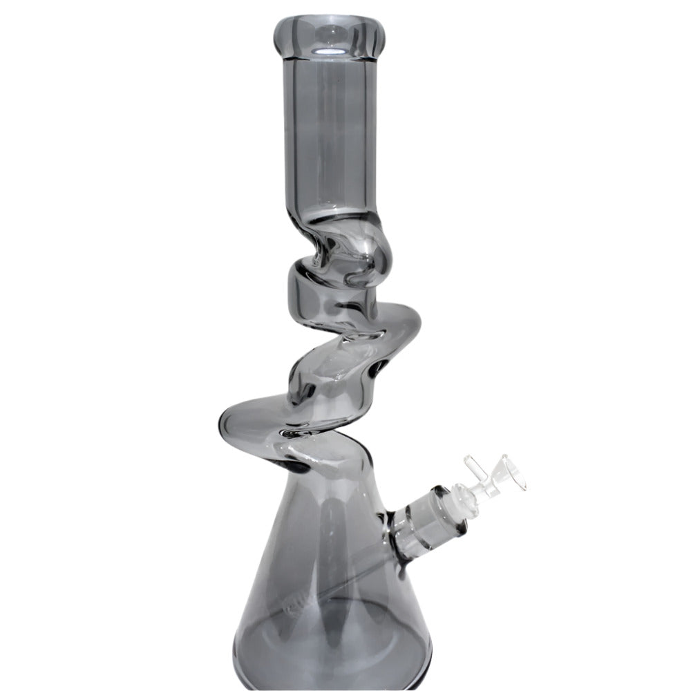 16'' Heavy Beaker Base Zig Zag Design Color Full Water Pipe G-G