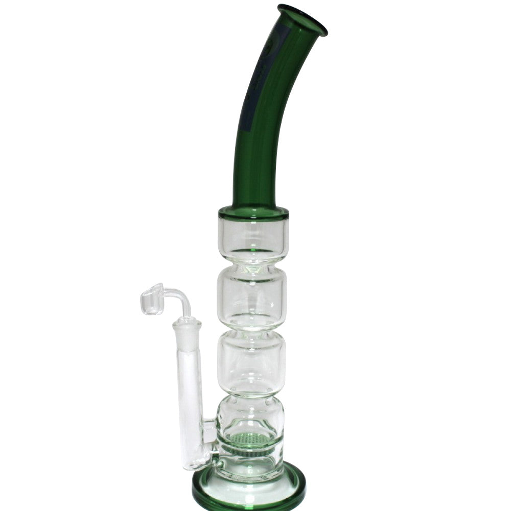 18'' High Up Cali Made Honey Comb Step Design Water Pipe With 18 MM Male Banger
