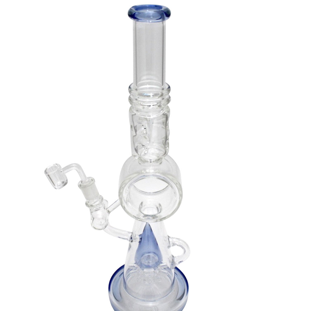 18'' Tall Shower Head Percolator With Donut Design Water Pipe With 14 Mm Male Banger