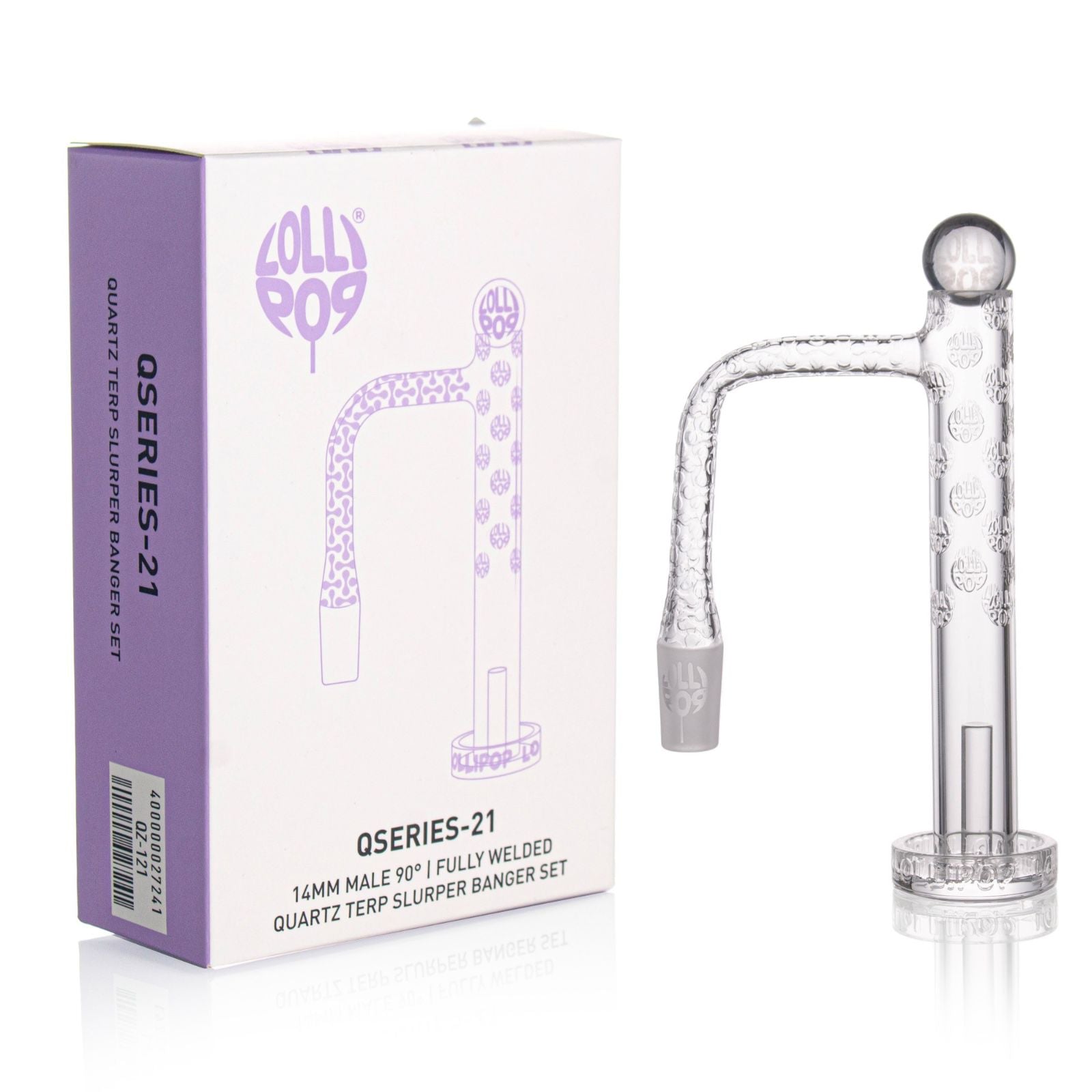 Loli Pop (Q Series -21) Fully Welded Quartz Terp Slurper Banger Set-14mm 90Degree