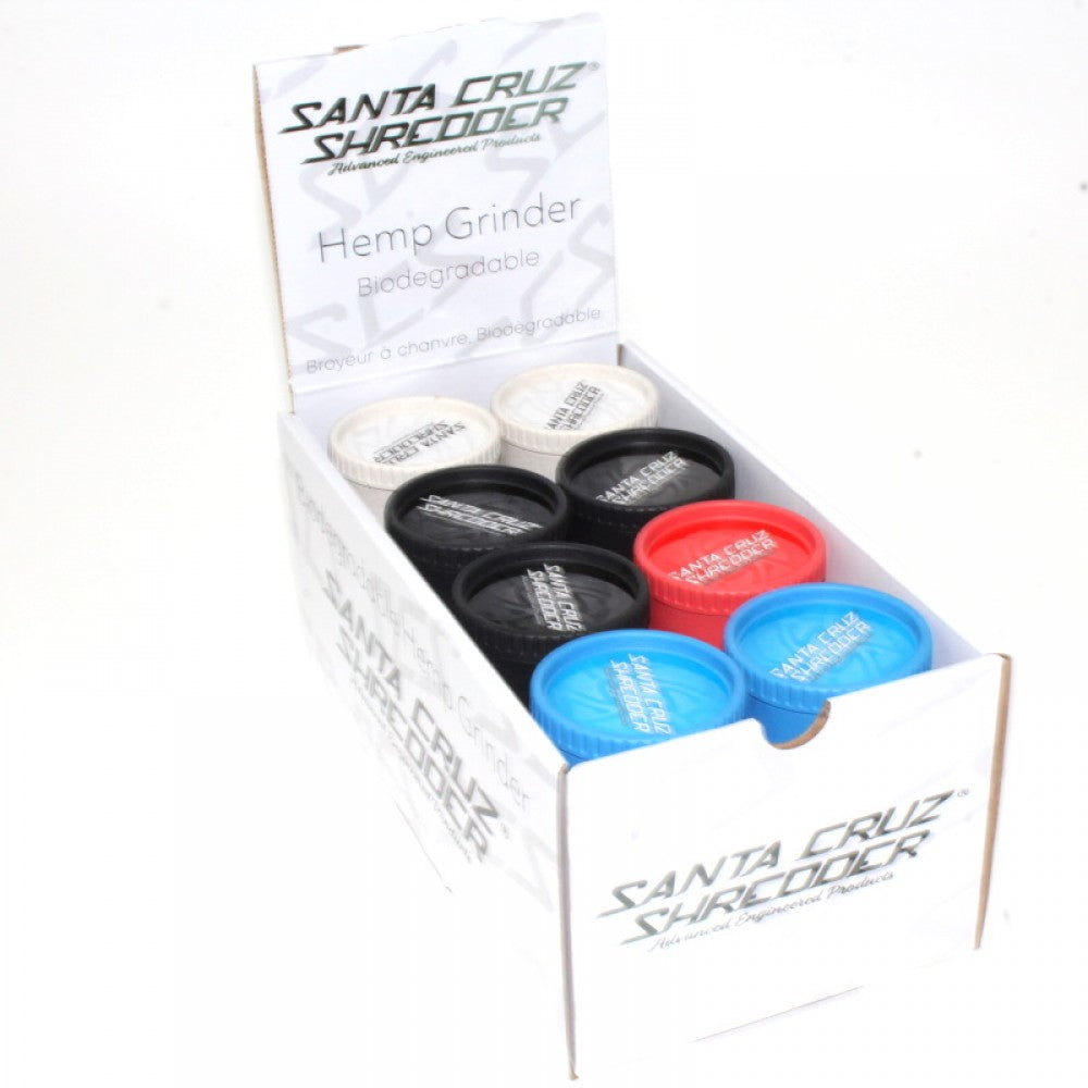 3 Part Santa Cruz Shredder Hemp Grinder Medium Size 16 Pieces per Display