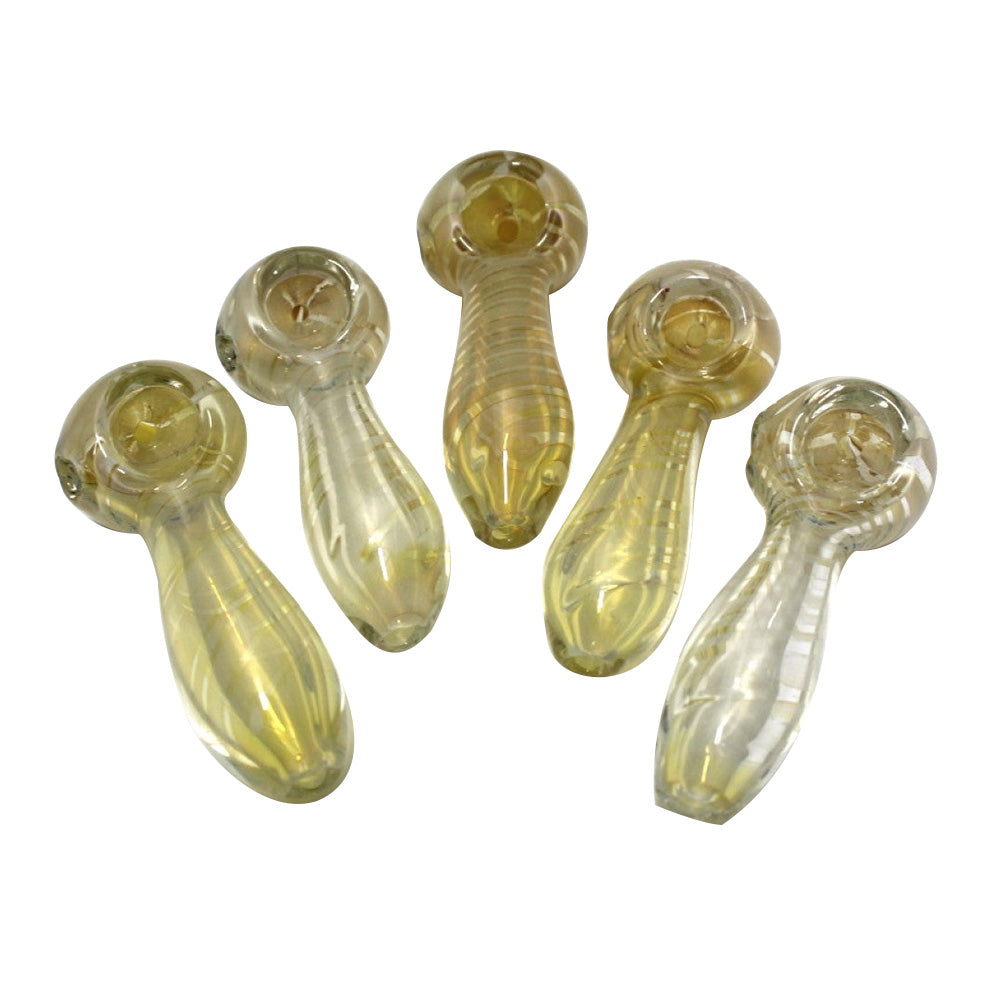 3'' Silver Fumed Swirl Color Thick Glass Hand Pipe