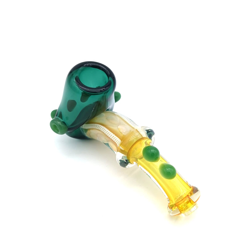 4.5-inch Sherlock pipe with color head and gold fumed dotted design