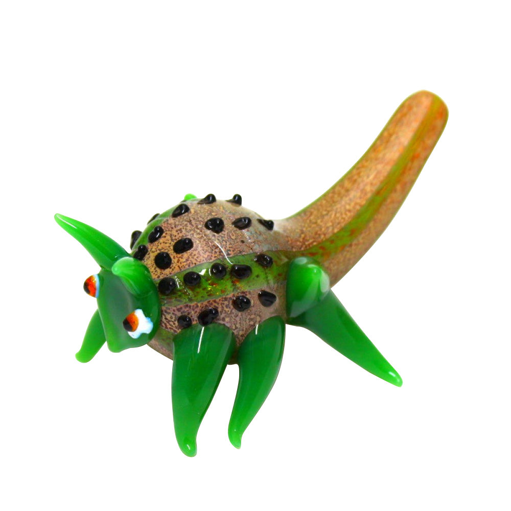 4.5-inch novelty glass pipe styled like a grasshopper