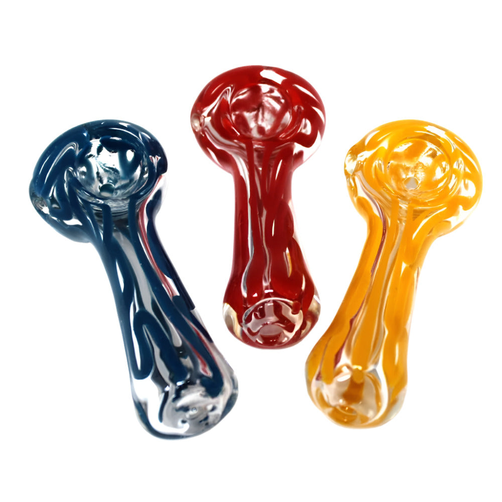 4-inch heavy duty glass hand pipe in assorted colors