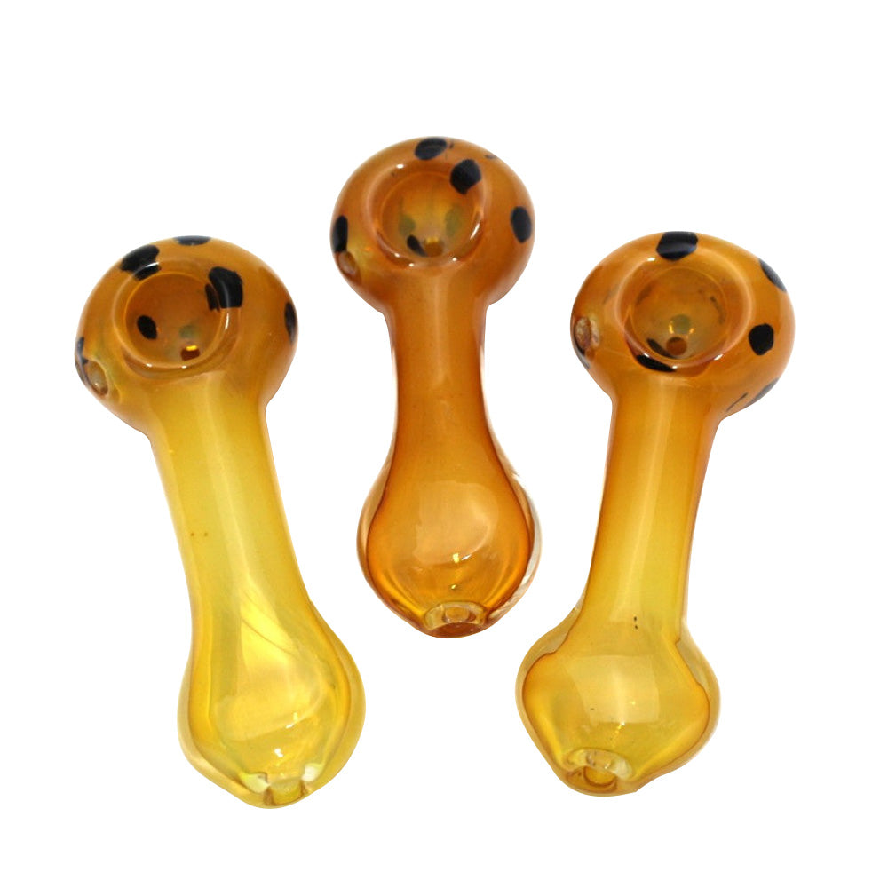 4" Doted Color Head Color Glass Pipe