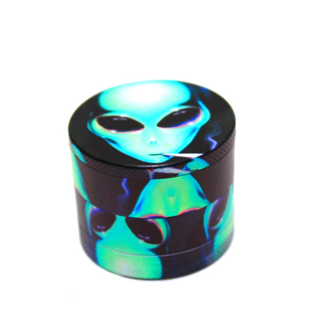 4 Part Decal Alien Design Grinder 53mm