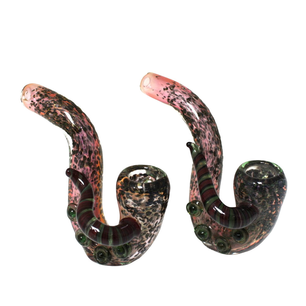 4'' Upright Purple Bubble Color Glass Sherlock Pipe
