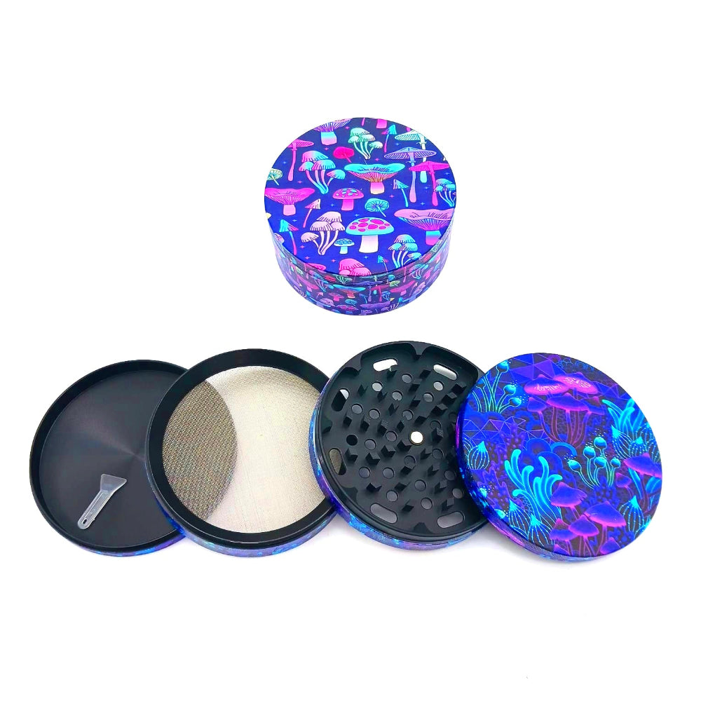 4 part mushroom art design grinder 100 mm size