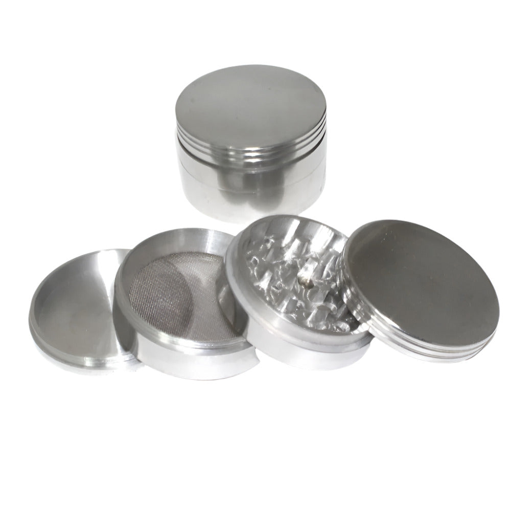 42mm 4-part metal grinder with durable construction, sharp diamond teeth, magnetic lid, and smooth grinding performance for herbs and spices.