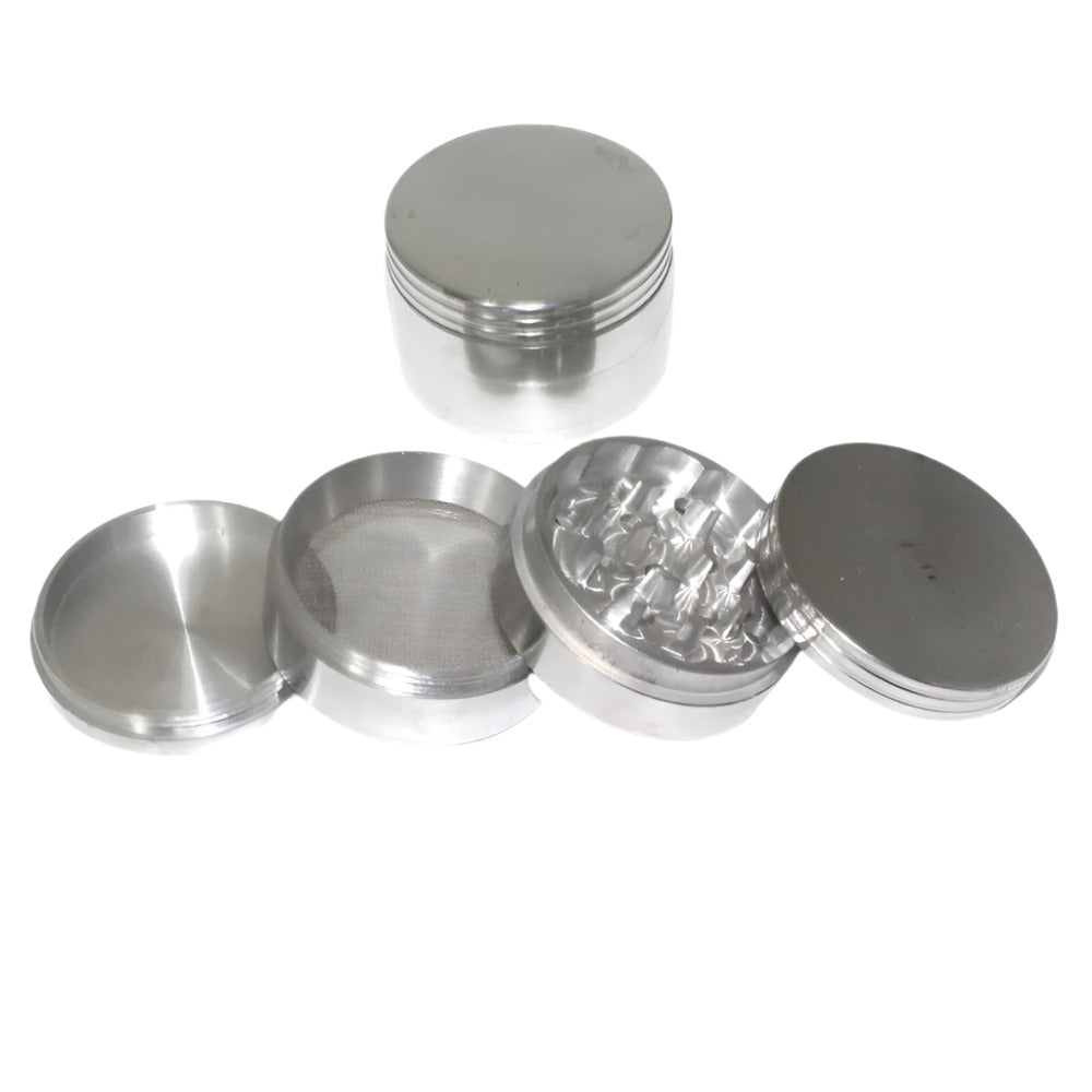 53mm 4-part heavy-duty metal grinder with sharp diamond teeth, durable construction, magnetic lid, and smooth grinding performance for herbs and spices.