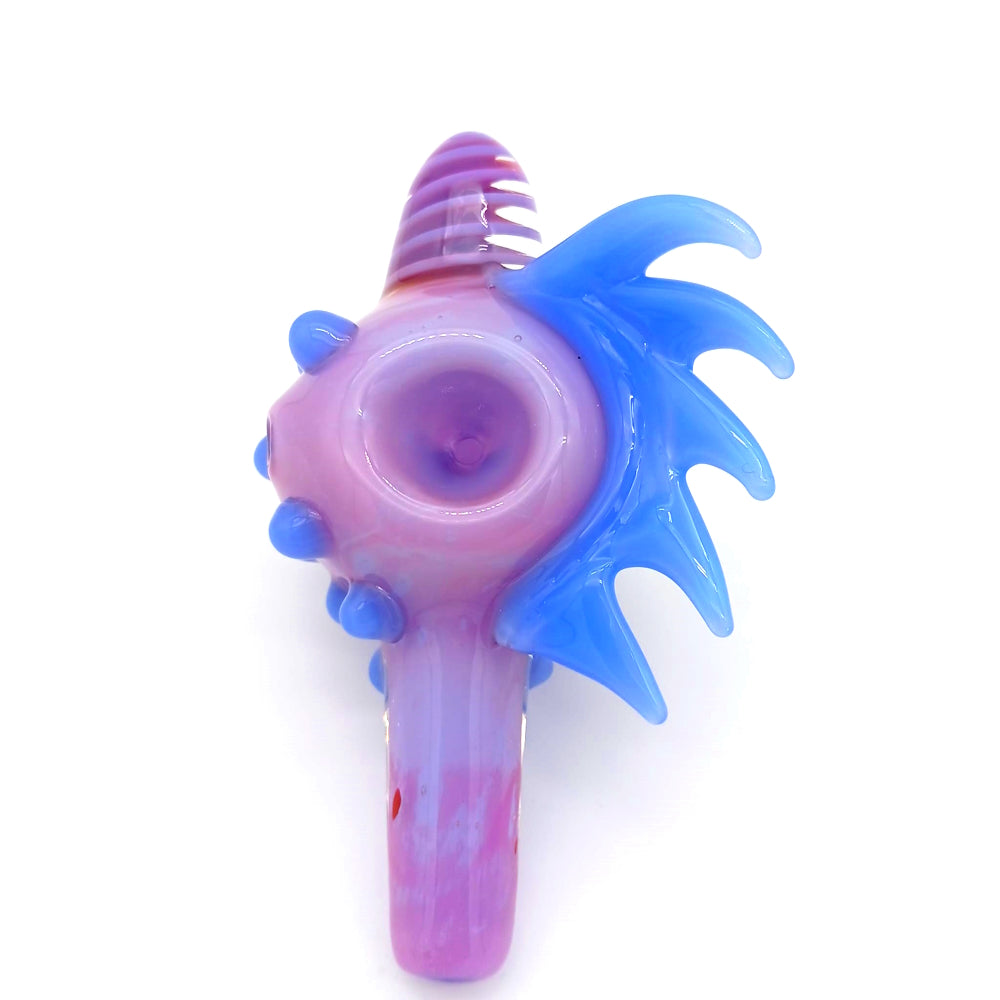 5-inch conch shell-shaped glass hand pipe with spiked design