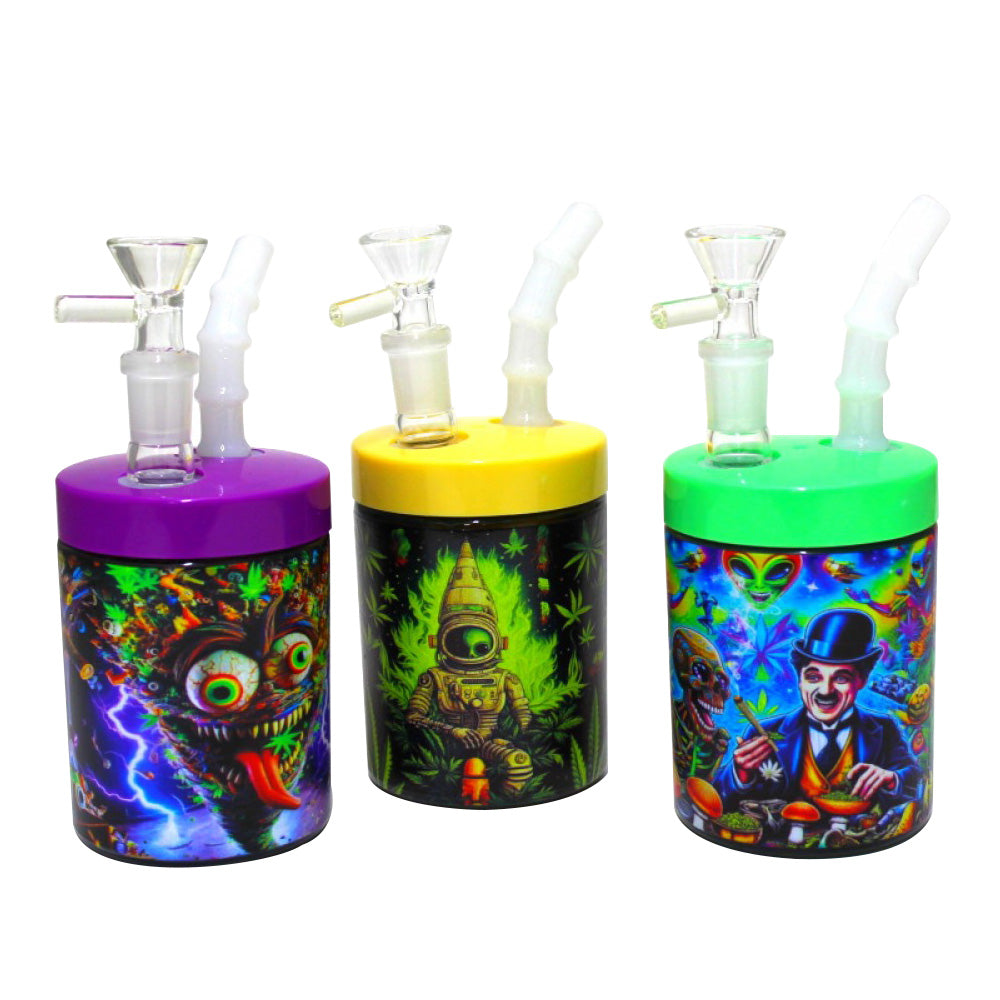 5"Glass Cup Decal Design Water Pipe  G-G