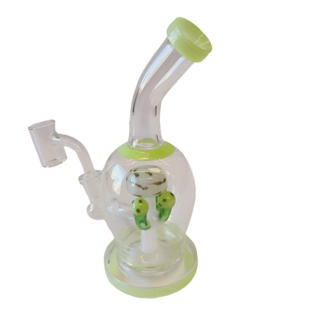 6.5"  Mushroom Design Dab Rig Water Pipe With 14mm Male Banger