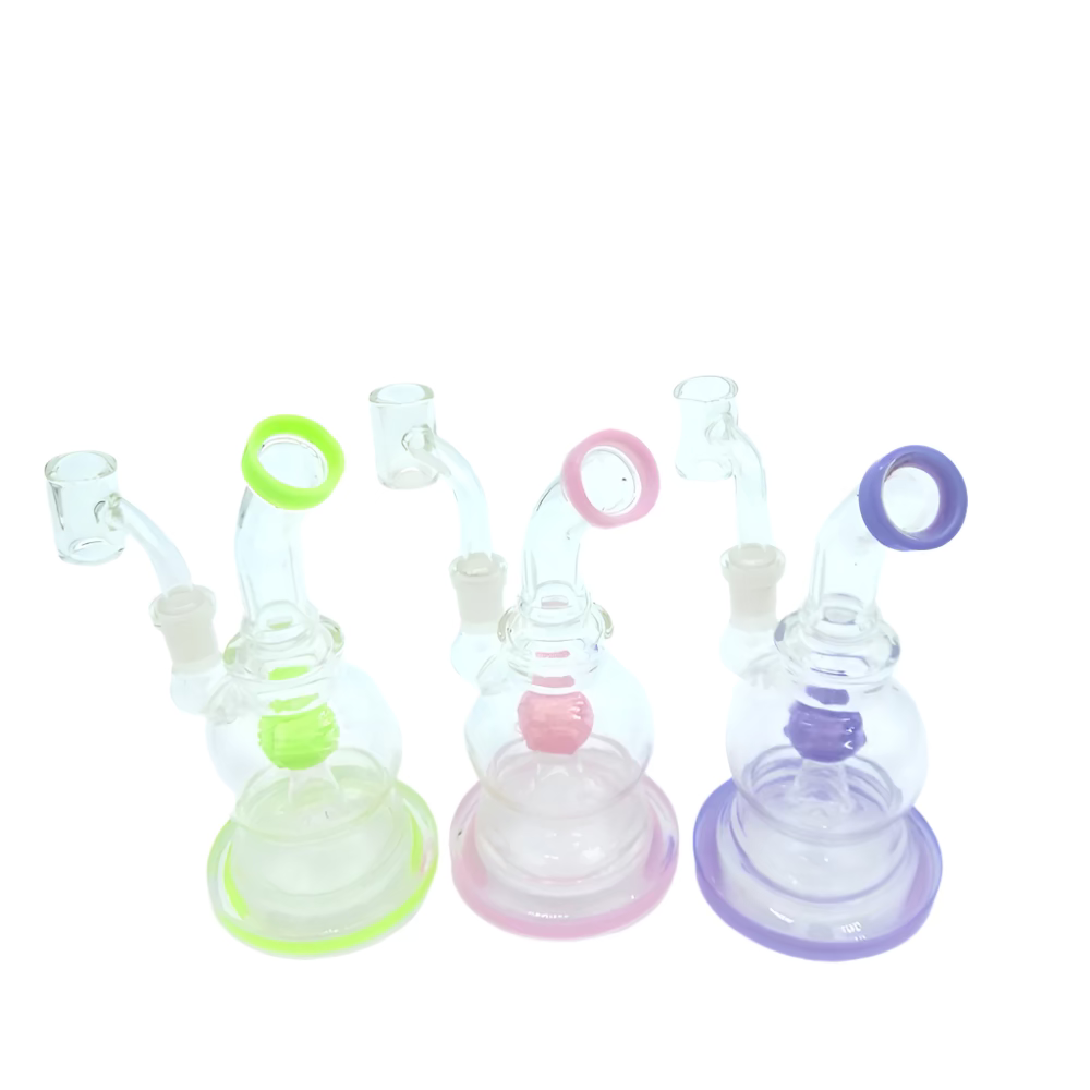 6.5-inch fancy globe design dab rig water pipe with 14mm male banger