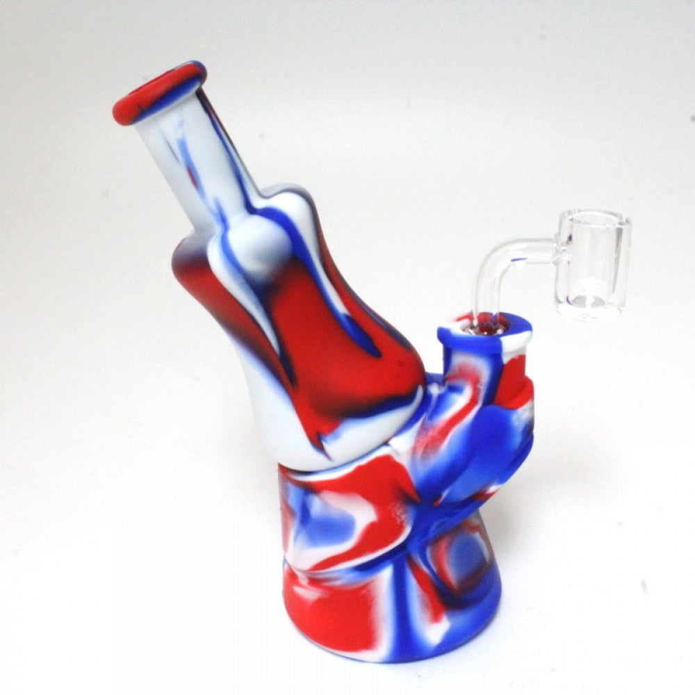 6.5" Silicone Multi-Color Dab Rig with 14MM Banger