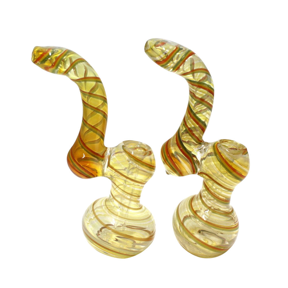 6.5'' Swirl Multi Color Heavy Duty Glass Bubbler Large Size