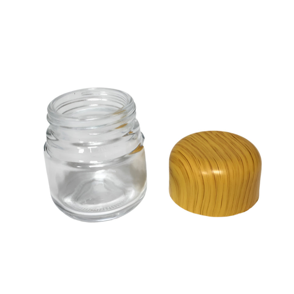 60 ml glass jar with wooden lid for storage or cosmetics