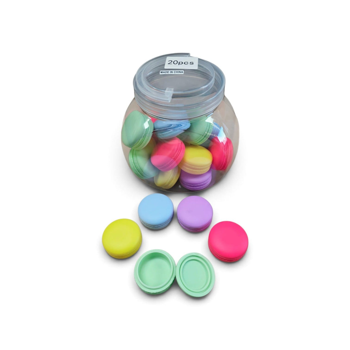 20 ML Silicone Assorted Colors Containers 20ct Jars