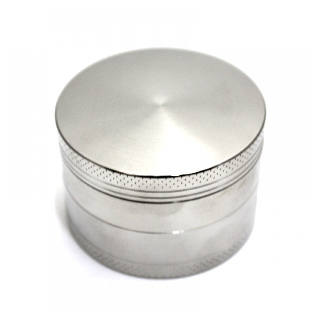 63mm 4-part solid color zinc heavy-duty grinder with sharp teeth, magnetic lid, and durable metal body for smooth herb grinding.