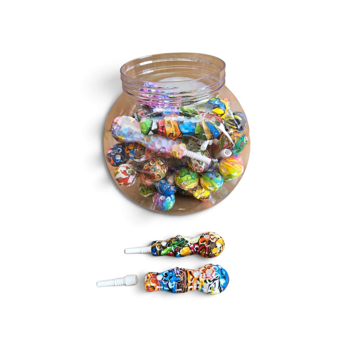 3'' Silicone Print Color Honeycomb Design Dab Straw Kit With 10MM Ceramic Nail