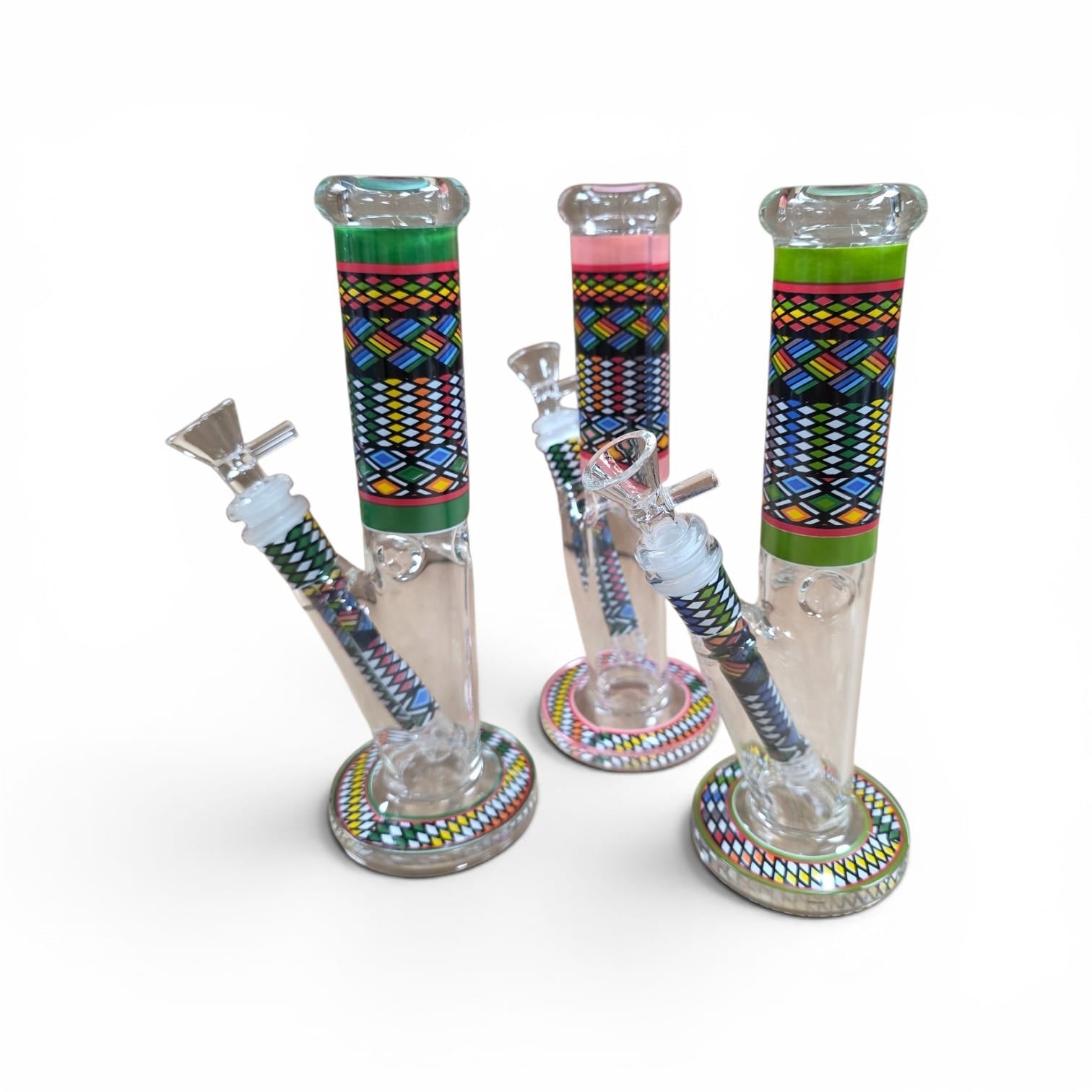 Flat Bottom Straight Fancy Art Color Water Pipe