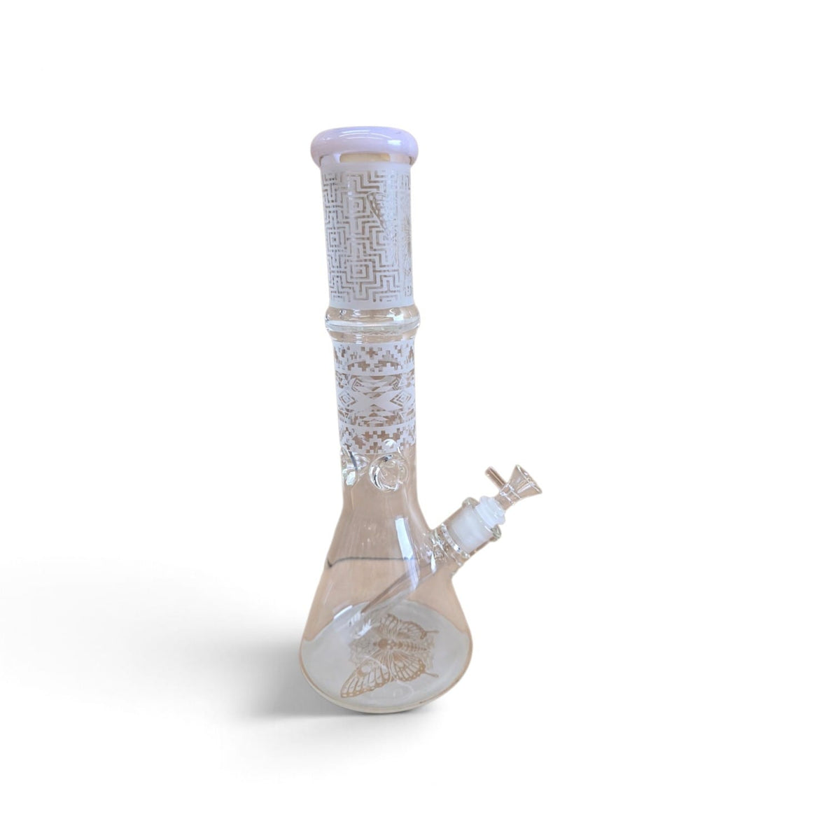 14'' Beaker Tube Color Butterfly Art Design Water Pipe G-G