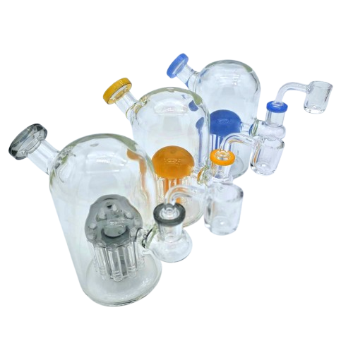 6'' THICK TREE PERCOLATOR DAB RIG WATER PIPE WITH 14 MM MALE BANGER