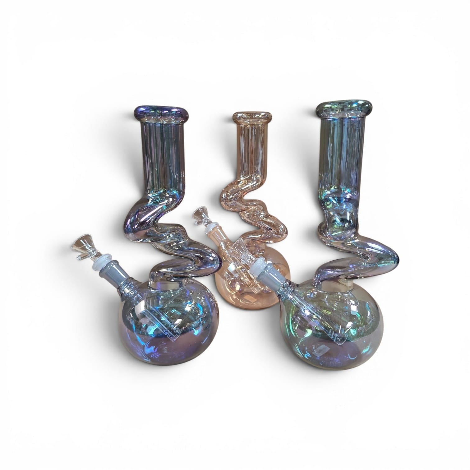 Round Base Zig Zag Design Water Pipe